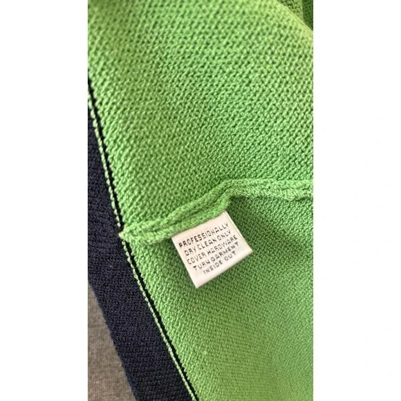 St. John Collection by Marie Gray Size 14/16 Green Navy Floral Trimmed Knit Suit - Picture 10 of 13